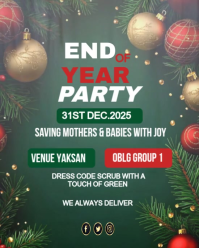 Maximalist End Of The Year Party Flyer Template  Instagram Portrait