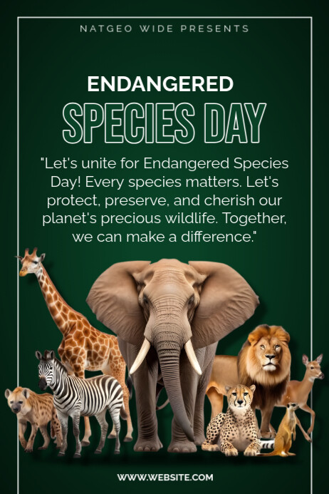 Maximalist Endangered Species Day Poster Template | PosterMyWall
