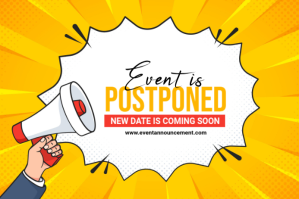 白色 Maximalist Event Is Postponed  Label Etiket Template