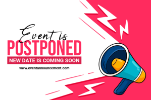Biały Maximalist Event Is Postponed Label Etiket Template