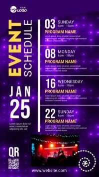 Maximalist Event Schedule Design Template Instagram Story Instagram Story