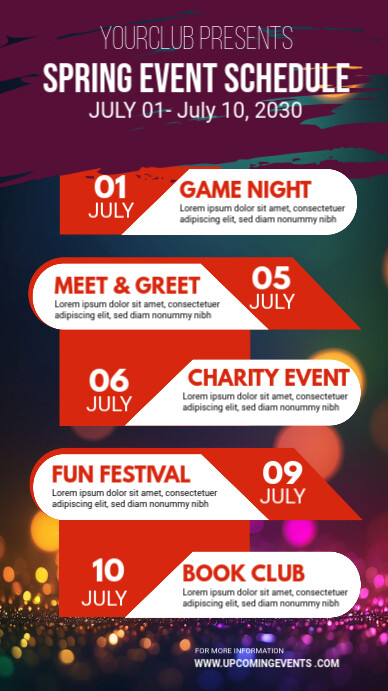 Maximalist Event Schedule Instagram Story Instagram Story template