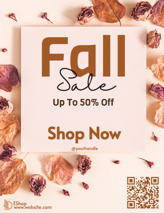 Fall Promo Code Copy of Maximalist fall leaves Fall Sale Show Now Qr code Promo Flyer ...