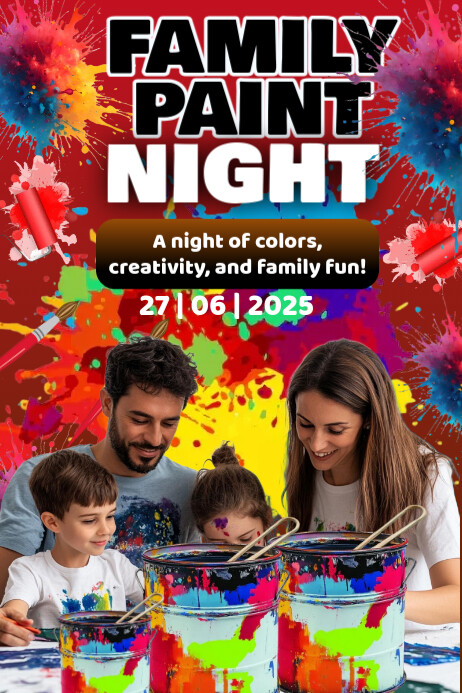 Maximalist Family Paint Night Poster Template | PosterMyWall