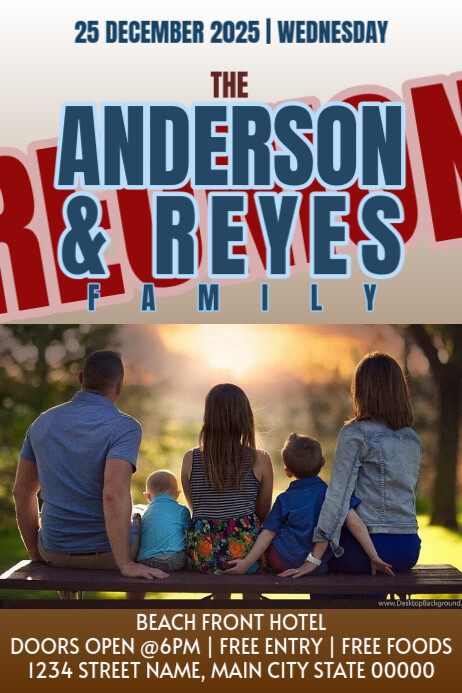 Maximalist Family Reunion Poster Cartaz template