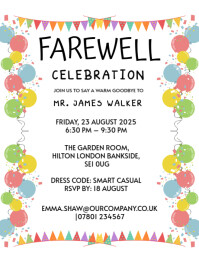 Maximalist  Farewell Celebration Flyer  Flyer (us Letter) template