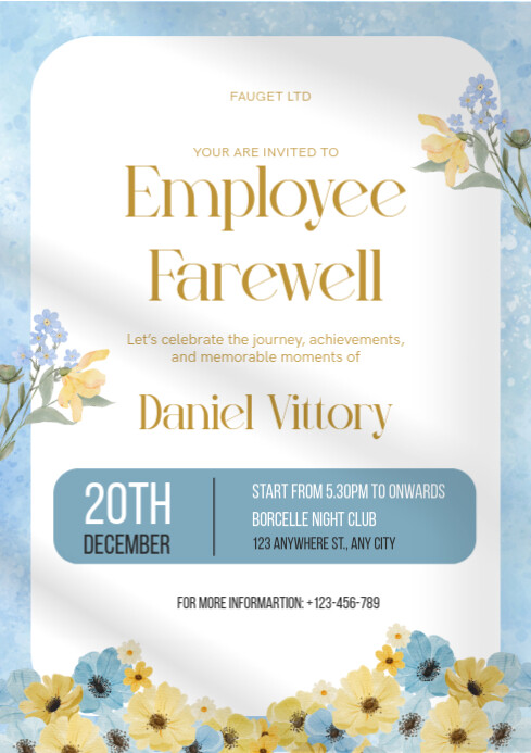 Maximalist Farewell Party Invitation Flyer Template Design A4