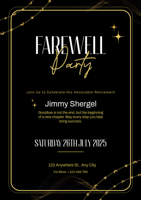 Maximalist Farewell Party Invitation Flyer Template Design A4