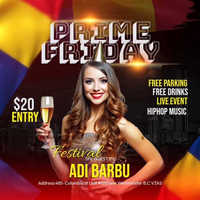 Maximalist Fastival Night Party Instagram Post template
