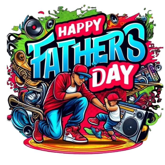 Maximalist Father's Day 2025 Logo Logótipo template