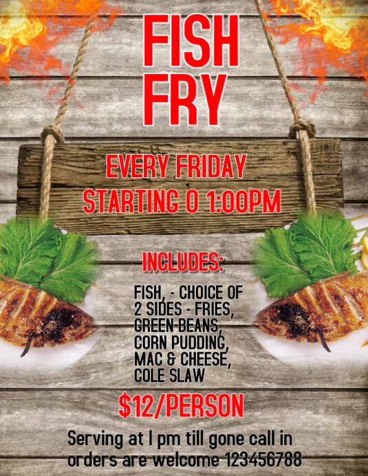 Copy of Maximalist Fish Fry Flyer (us Letter) | PosterMyWall
