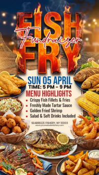 Maximalist Fish Fry Fundraiser Instagram Story Video template