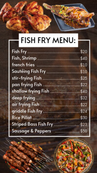 Maximalist Fish Fry Menu Instagram Story template
