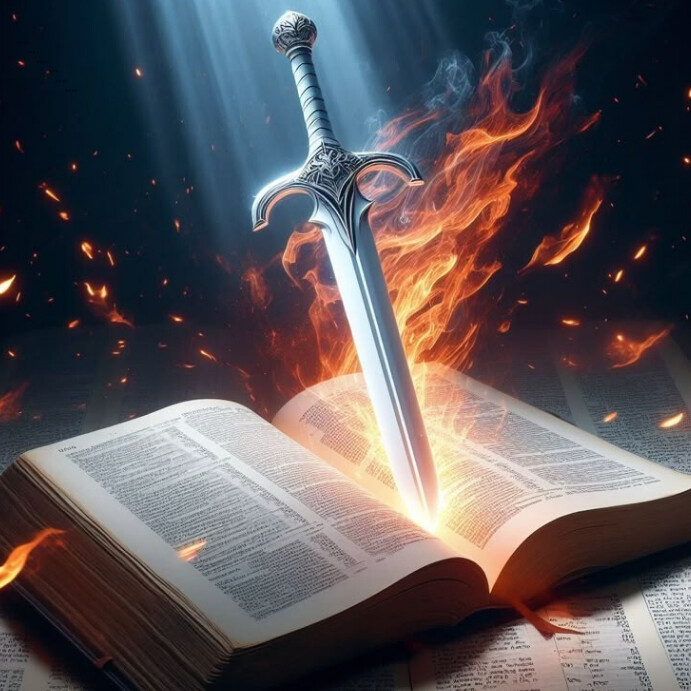 Maximalist Flaming Sword Scripture  Instagram Post template