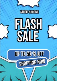 Blauw Flash Sale Promotion A3 Template