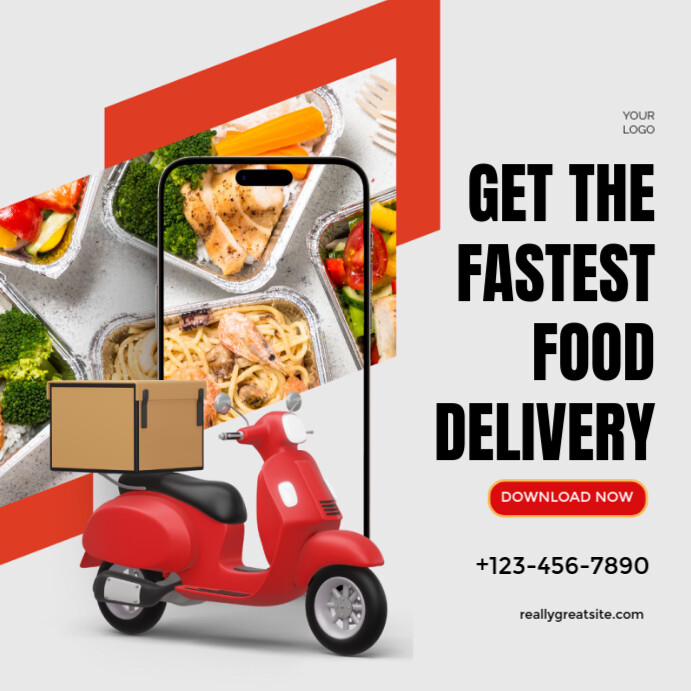 Maximalist Food Delivery Service Instagram Post Template | PosterMyWall
