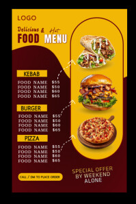 Maximalist Food Menu  Banner 4' × 6' template