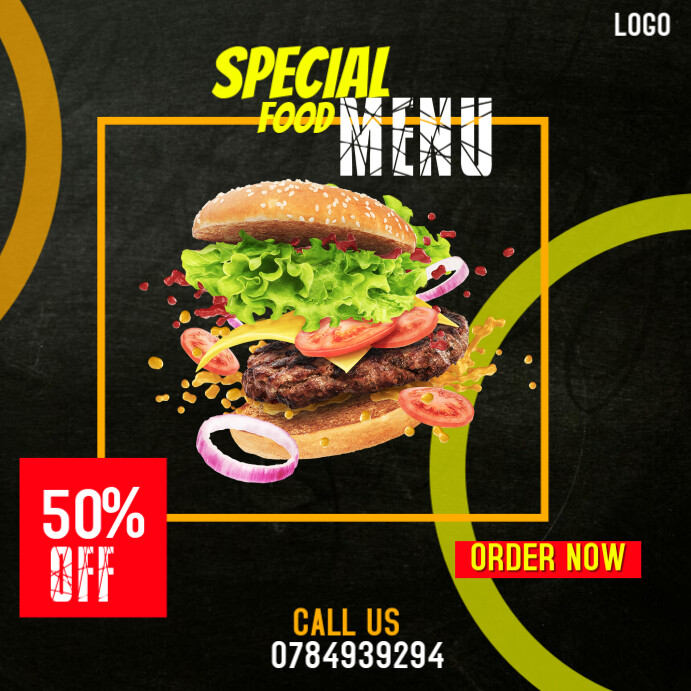 Maximalist Food Menu Instagram Post template