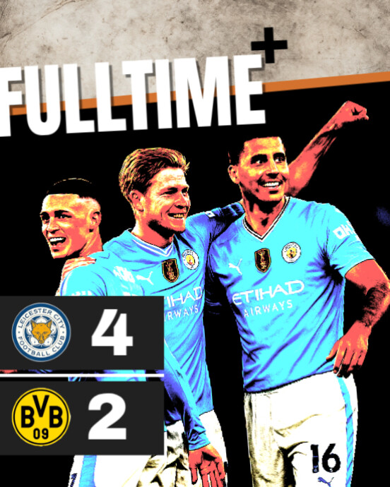 Full Time Match Graphics Maximalist Football Full-time Score Flyer – Editable Match Result ...