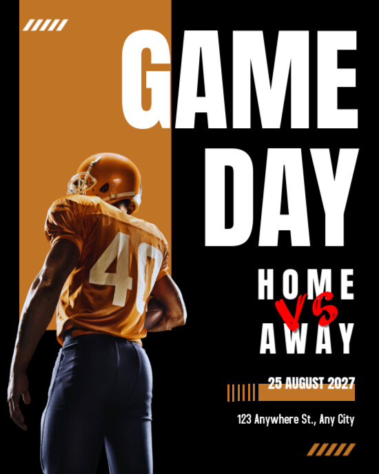 Maximalist Football Game Match  Instagram Portrait Flyer Design template