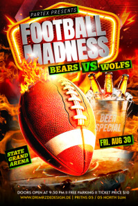 Maximalist Football Madness Flyer  Banner 4' × 6' template
