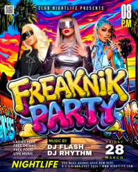Maximalist Freaknik party night Club freaknick celebration freak nik event invitation online poster Instagram Portrait template