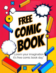 Red Comic Book Day Posters Template | PosterMyWall