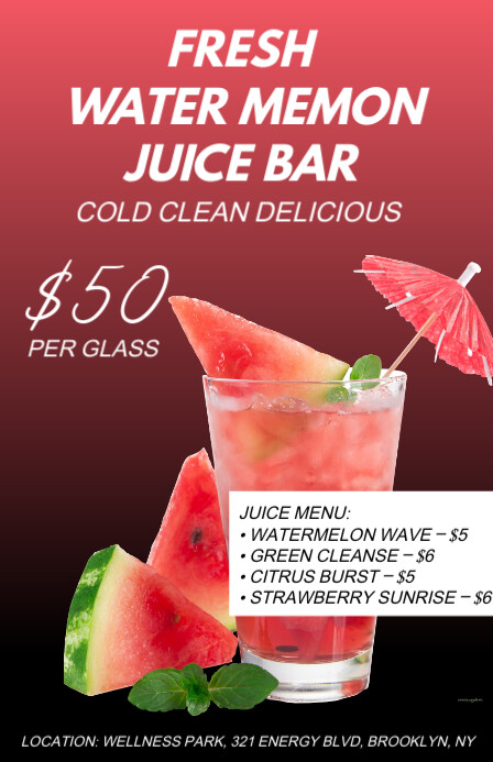 Maximalist  Fresh Juice Bar Tabloid template