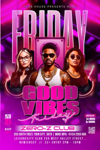 Maximalist Friday Good Vibes  Poster template