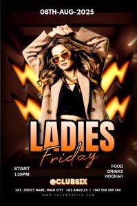 Maximalist Friday Ladies Night Party Poster template