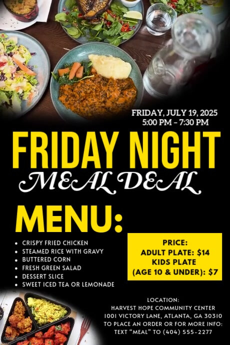 Maximalist Friday Night Meal Deal Poster Plakat template