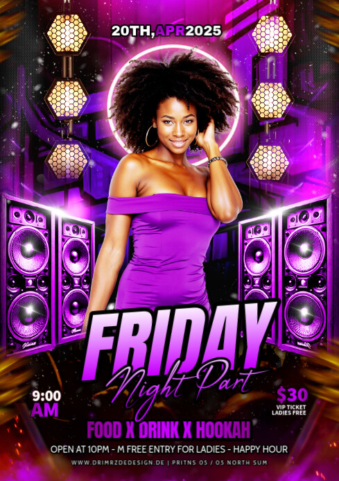 Maximalist Friday Night Party A4 template