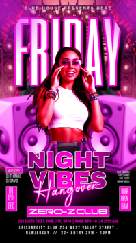 Maximalist Friday Night Vibes Hangover Instagram Story template