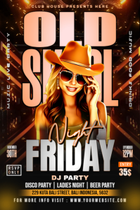 Maximalist Friday Old Skool Night Banner 4' × 6' template