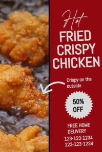 Maximalist Fried Crispy Chicken  Poster Affiche template