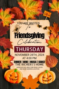 Maximalist Friendsgiving Template Pinterest Graphic
