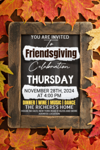 Maximalist Friendsgiving Template Pinterest Graphic