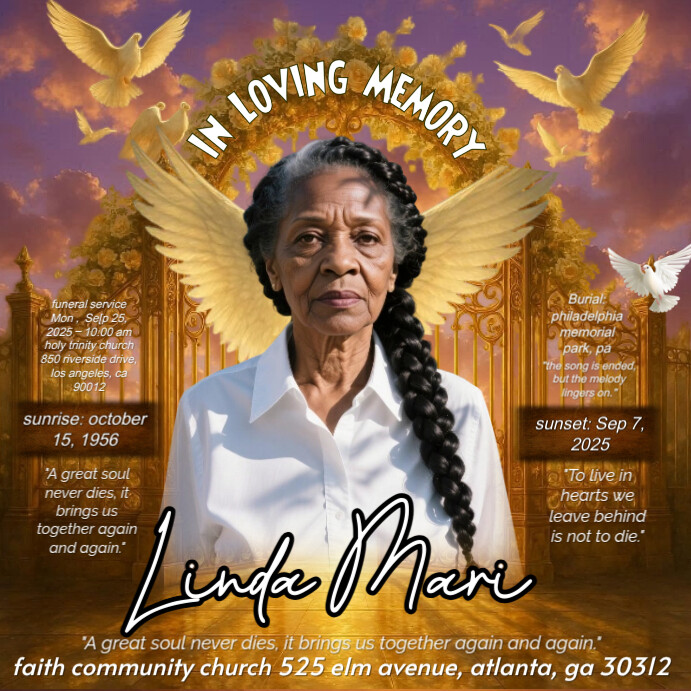 Maximalist Funeral Program Template Instagram Post