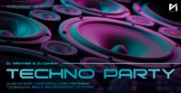 Futuristic Techno Party Facebook Event Cover template