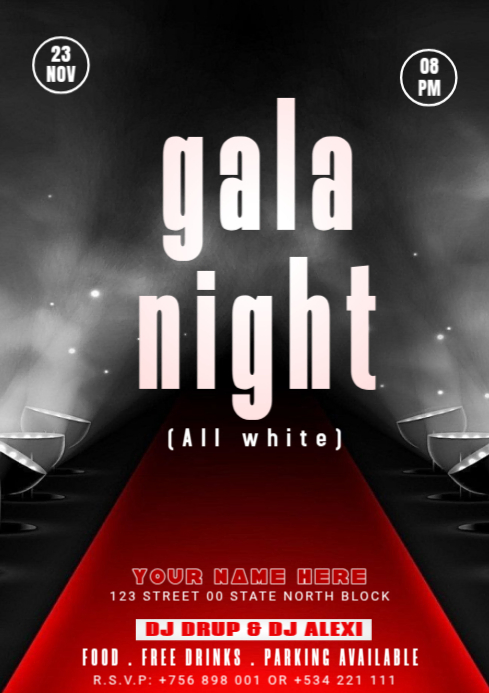Maximalist Gala Night Party A4 Template | PosterMyWall