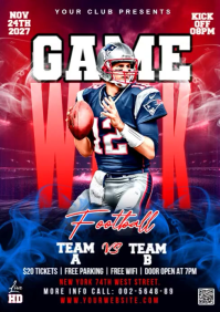 紫色 Football Game Event A1 Template