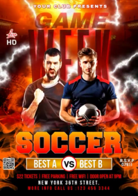 Maximalist Game Week Soccer Flyer A1 template