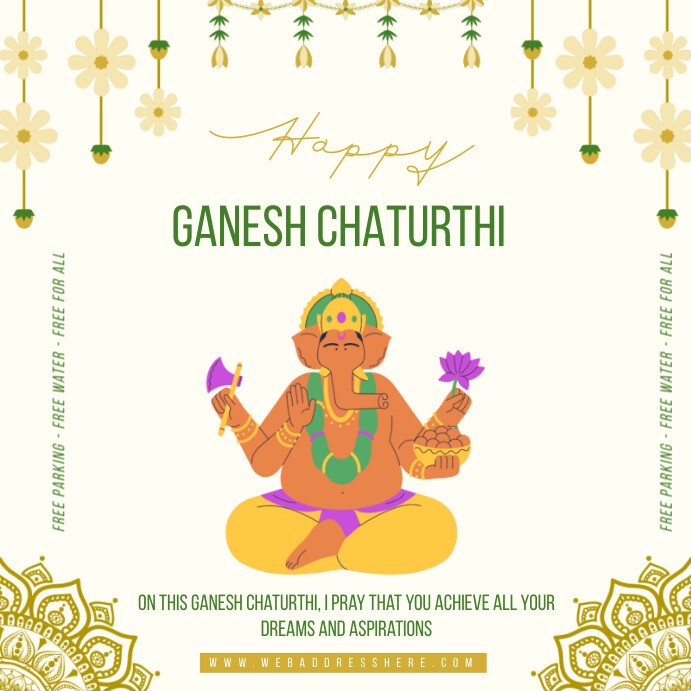 Maximalist Ganesh Chaturthi Flyer Instagram P template