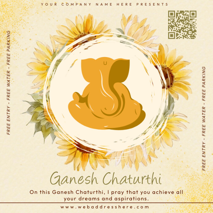 Maximalist Ganesh Chaturthi  Instagram Post template