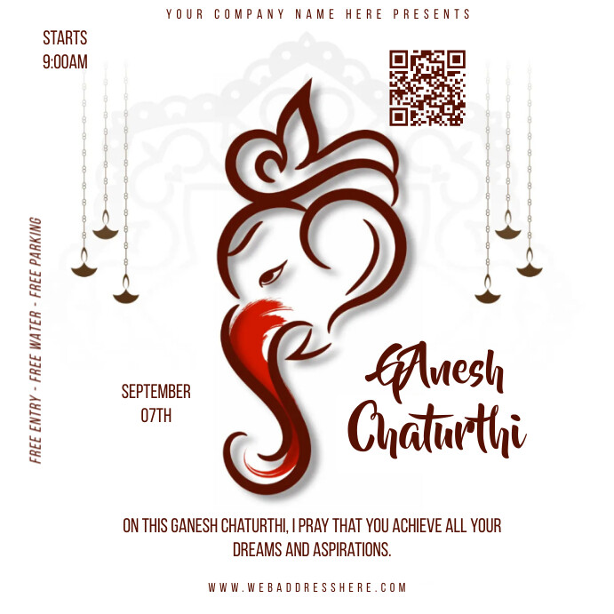 Maximalist Ganesh Chaturthi  Instagram Post template