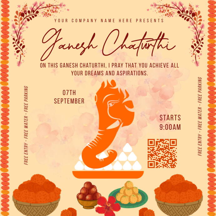 Maximalist Ganesh Chaturthi  Instagram Post template
