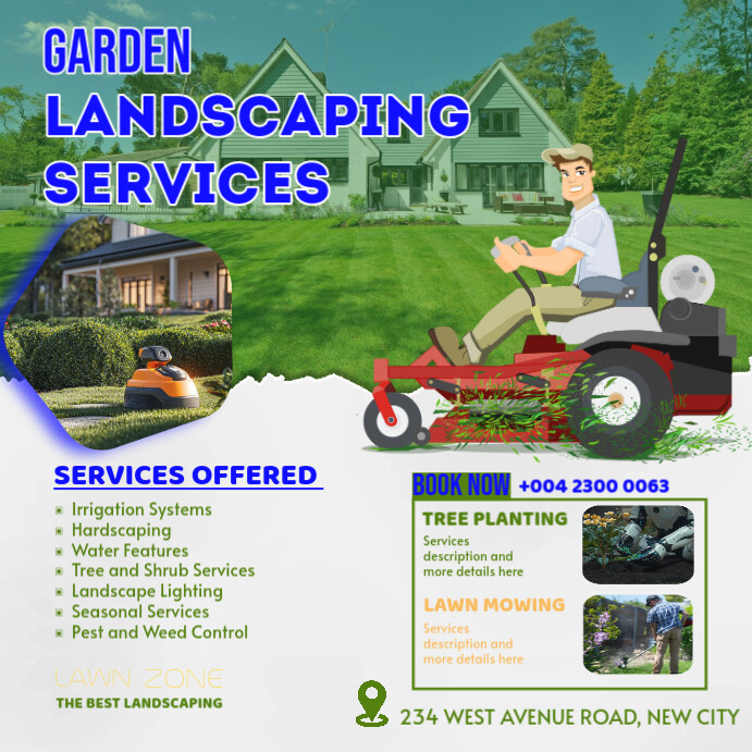 Maximalist Garden Landscaping Instagram Post Template | PosterMyWall