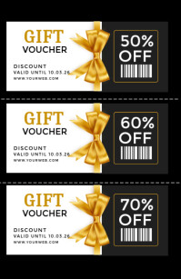 Zwart Gift Voucher Discount Tabloid Template