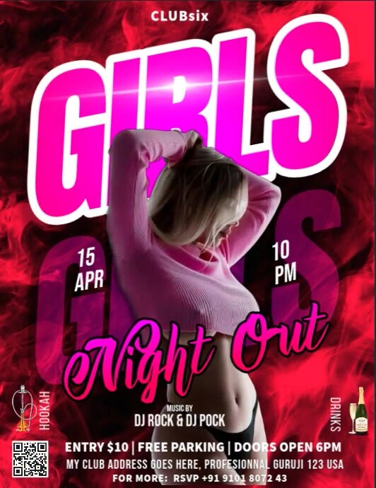 Maximalist Girls Night  Flyer (us Letter) Pamflet (VSA Brief) template