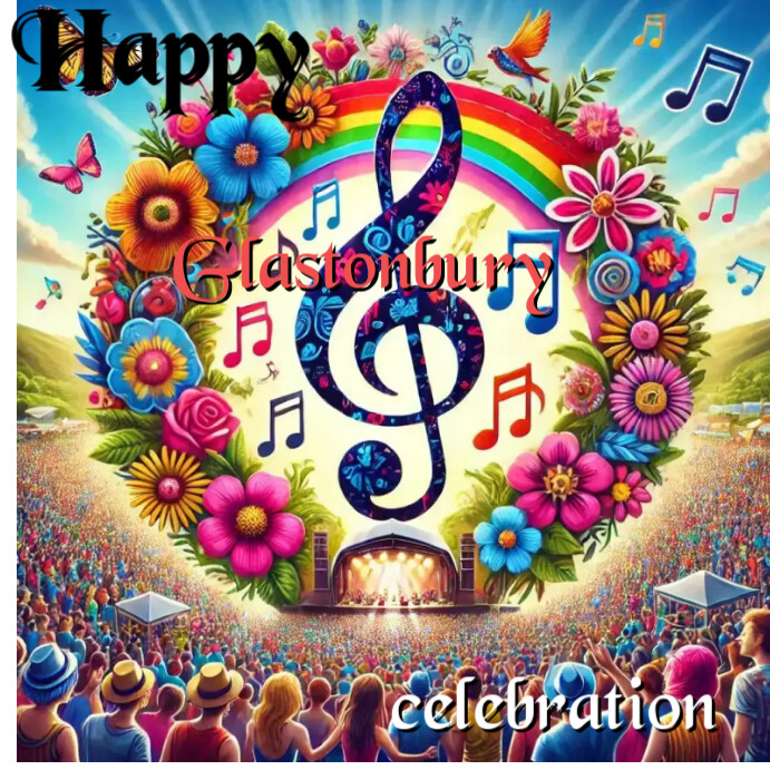 Maximalist Glastonbury Carnival  Instagram Post template